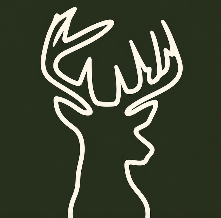 Buck logo — line-art buck head
